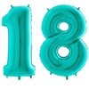 Balony Foliowe Cyfry 18 Urodziny, Tiffany 102cm GRABO, Zestaw na Osiemnastkę