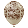 Balony lateksowe Safari Snake Mirror White Gold, wąż, 30 cm, 25 szt.