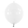 Balony lateksowe z łącznikiem Białe, Decorator Standard E-Link Frosty White, 15cm, 100 szt.