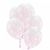 Balony z konfetti Różowym, 30cm, 100szt.